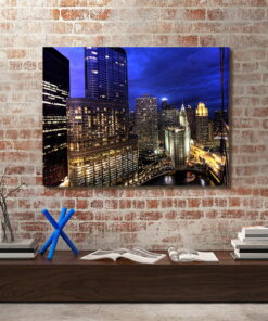 tablou canvas Chicago at night UNL 005 mockup 1