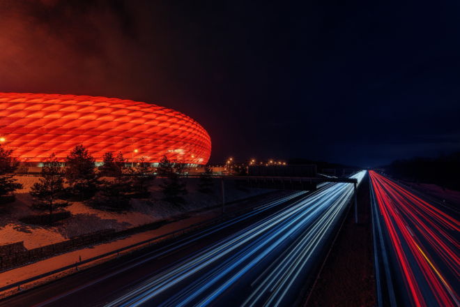 tablou canvas Light trails near stadium UNL 017 1