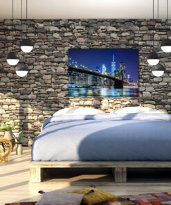 tablou canvas brooklyn bridge noaptea cu manhattan in fundal unl 020 mockup 2 1