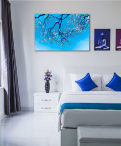 tablou canvas cer senin cu cires japonez inflorit NLF 025 mockup 1