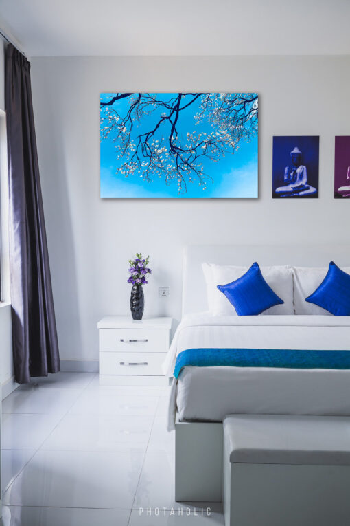 tablou canvas cer senin cu cires japonez inflorit NLF 025 mockup 1