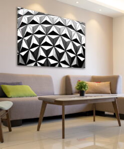 tablou canvas abstract alb negru ABWL 001 simulare