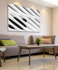 tablou canvas abstract alb negru ABWL 002 simulare