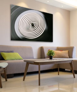 tablou canvas abstract alb negru ABWL 004 simulare