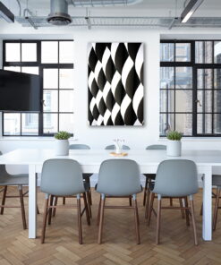 tablou canvas abstract alb negru ABWP 001 simulare